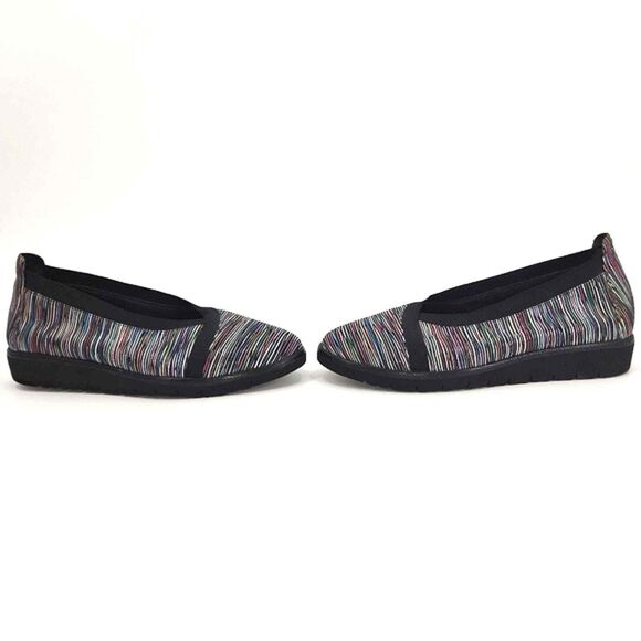 Nurture Kizzie Leather Multi-Color Striped Wedge Slip-On Shoes Womens Size 9 - Picture 2 of 9